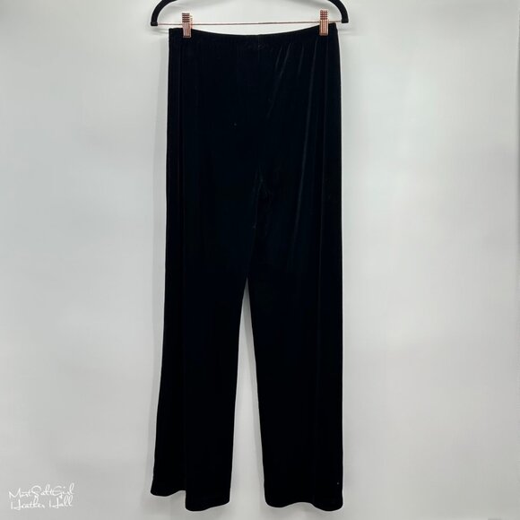 Chico's Black Velvet Textured Wide Leg Pants Size 1 - Picture 2 of 4